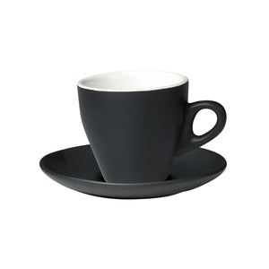06.CAPTL.C.MB Incafe Matte Black Tulip Cappuccino Cup Globe Importers Adelaide Hospitality Suppliers