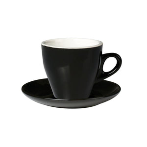 06.CAPTL.S.BK Incafe Black Tulip Cappuccino Saucer Globe Importers Adelaide Hospitality Suppliers