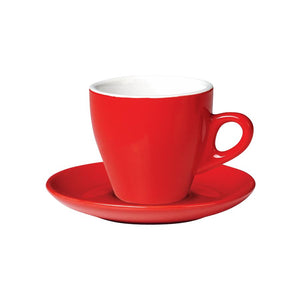 06.CAPTL.S.RD Incafe Red Tulip Cappuccino Saucer Globe Importers Adelaide Hospitality Suppliers