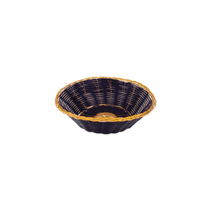 41878 Round Polypropylene Bread Basket - Gold & Black Globe Importers Adelaide Hospitality Suppliers