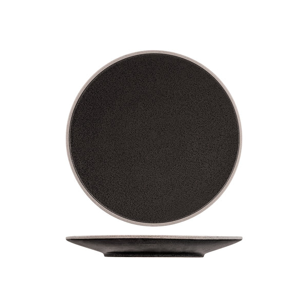 908708 Tablekraft Soho Speckle Black Round Plate Globe Importers Adelaide Hospitality Supplies