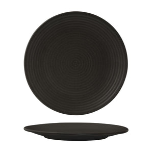 CHARCOAL ROUND RIBBED PLATE