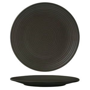 CHARCOAL ROUND RIBBED PLATE