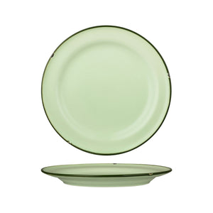 94111-GG Luzerne Tintin Green Green Round Plate Wide Rim Globe Importers Adelaide Hospitality Supplies