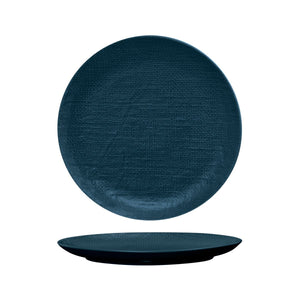94511-BL Luzerne Linen Navy Blue Round Flat Coupe Plate Globe Importers Adelaide Hospitality Supplies