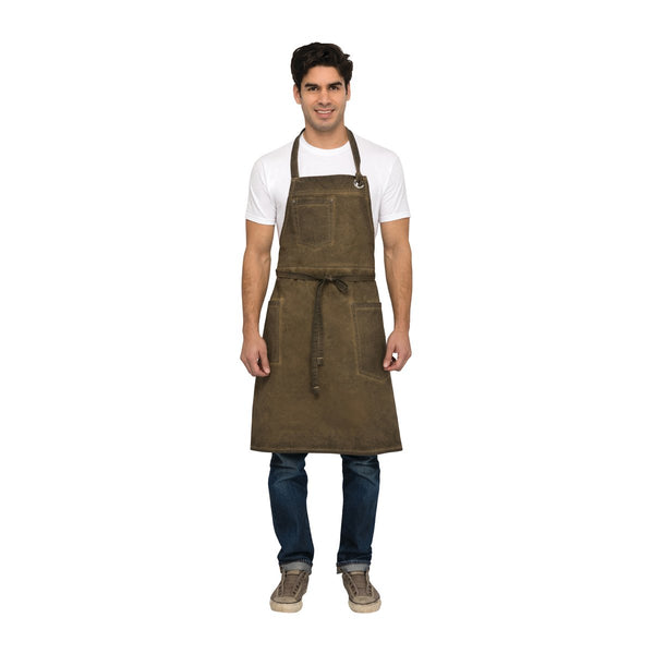 ABAQ054-GBN Chef Works Dorset Bib Apron Globe Importers Adelaide Hospitality Supplies