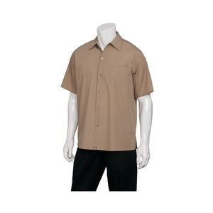 C100-KHA-4XL Genova Cafe Shirt Men Khaki Globe Importers Adelaide Hospitality Supplies
