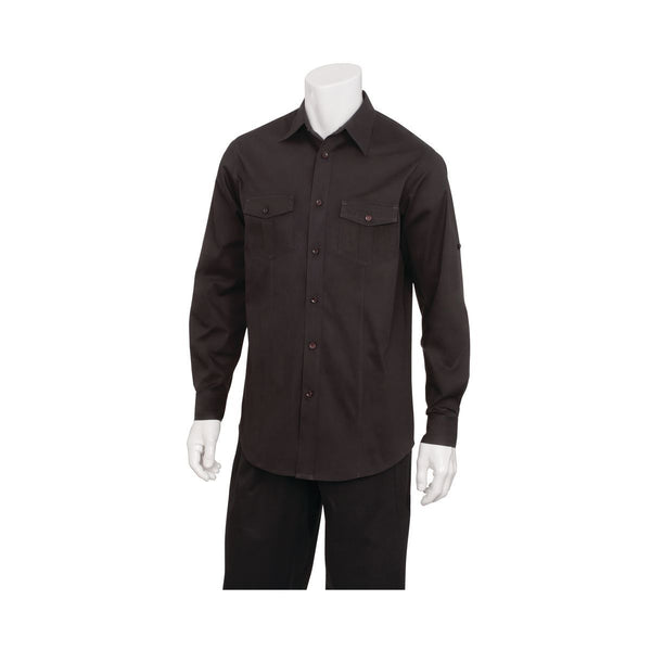 DPDS-BLK-2XL Pilot Shirt Men Black Globe Importers Adelaide Hospitality Supplies
