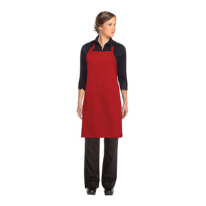 F8-RED Chef Works Bib Apron Globe Importers Adelaide Hospitality Supplies