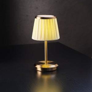 1000200 Tablekraft Adelaide Cordless LED Table Lamp Brushed Brass 135x260mm Globe Importers Adelaide Hospitality Supplies