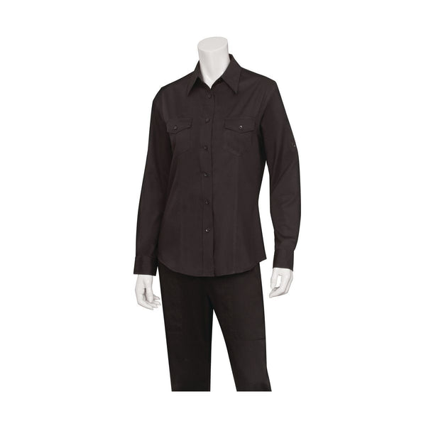 WPDS-BLK-2XL Pilot Shirt Women Black Globe Importers Adelaide Hospitality Supplies