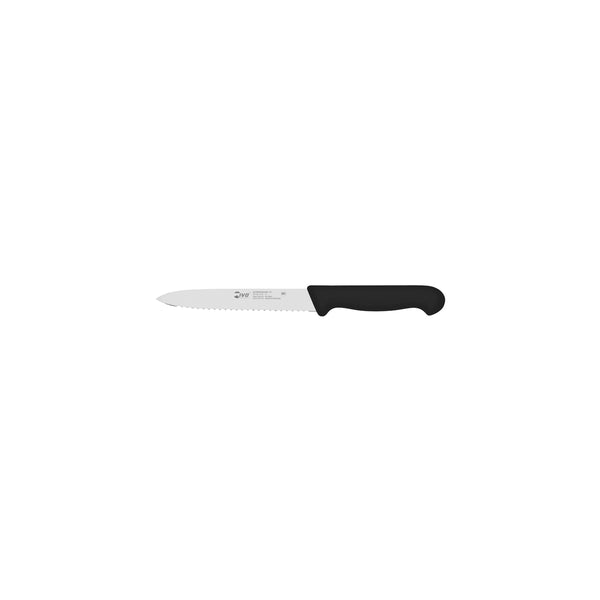 70.25003 IVO Professional Line I Black Serrated Utility Knife 130mm Globe Importers Adelaide Hospitality Supplies