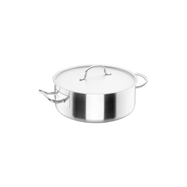 34.50028 Lacor Chef Classic Casserole with Lid 18/10 Stainless Steel 280x110mm / 6.7Lt Globe Importers Adelaide Hospitality Supplies