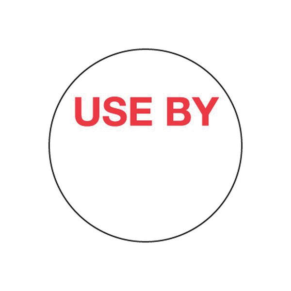 Use By Stickers Removable 24mm