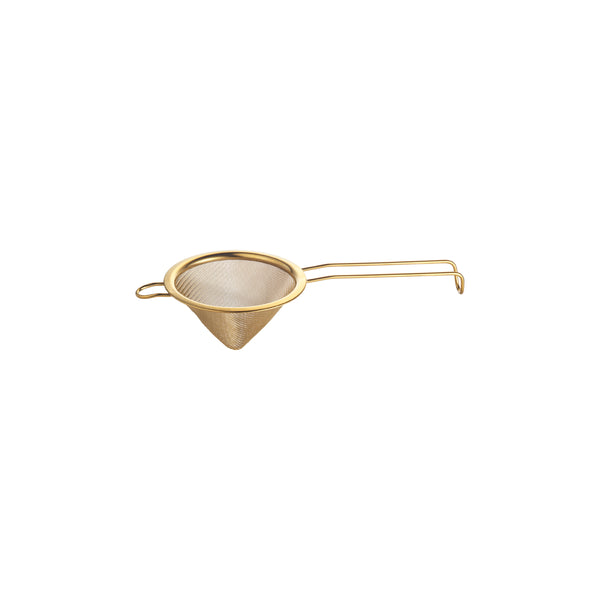 735802 Crown Barware Conical Cocktail Strainer Gold PVD 100mm Globe Importers Adelaide Hospitality Supplies