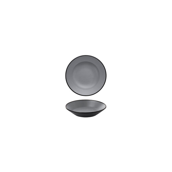72.828103.G COU COU Melamine Dual Colour Grey & Black Sauce Dish 130mm Globe Importers Adelaide Hospitality Supplies