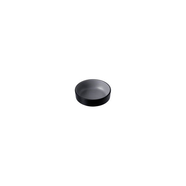 72.828111.G COU COU Melamine Dual Colour Grey & Black Stackable Sauce Dish 58mm Globe Importers Adelaide Hospitality Supplies