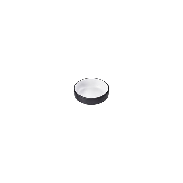 72.828111.W COU COU Melamine Dual Colour White & Black Stackable Sauce Dish 58mm Globe Importers Adelaide Hospitality Supplies