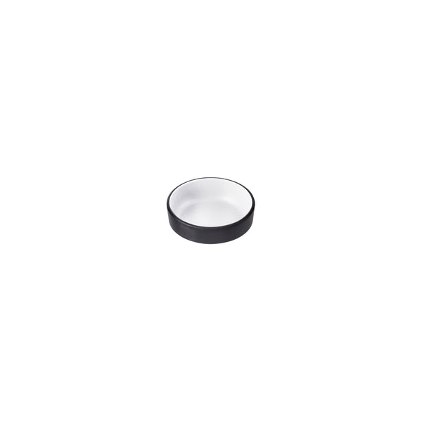 72.828121.W COU COU Melamine Dual Colour White & Black Stackable Sauce Dish 76mm Globe Importers Adelaide Hospitality Supplies