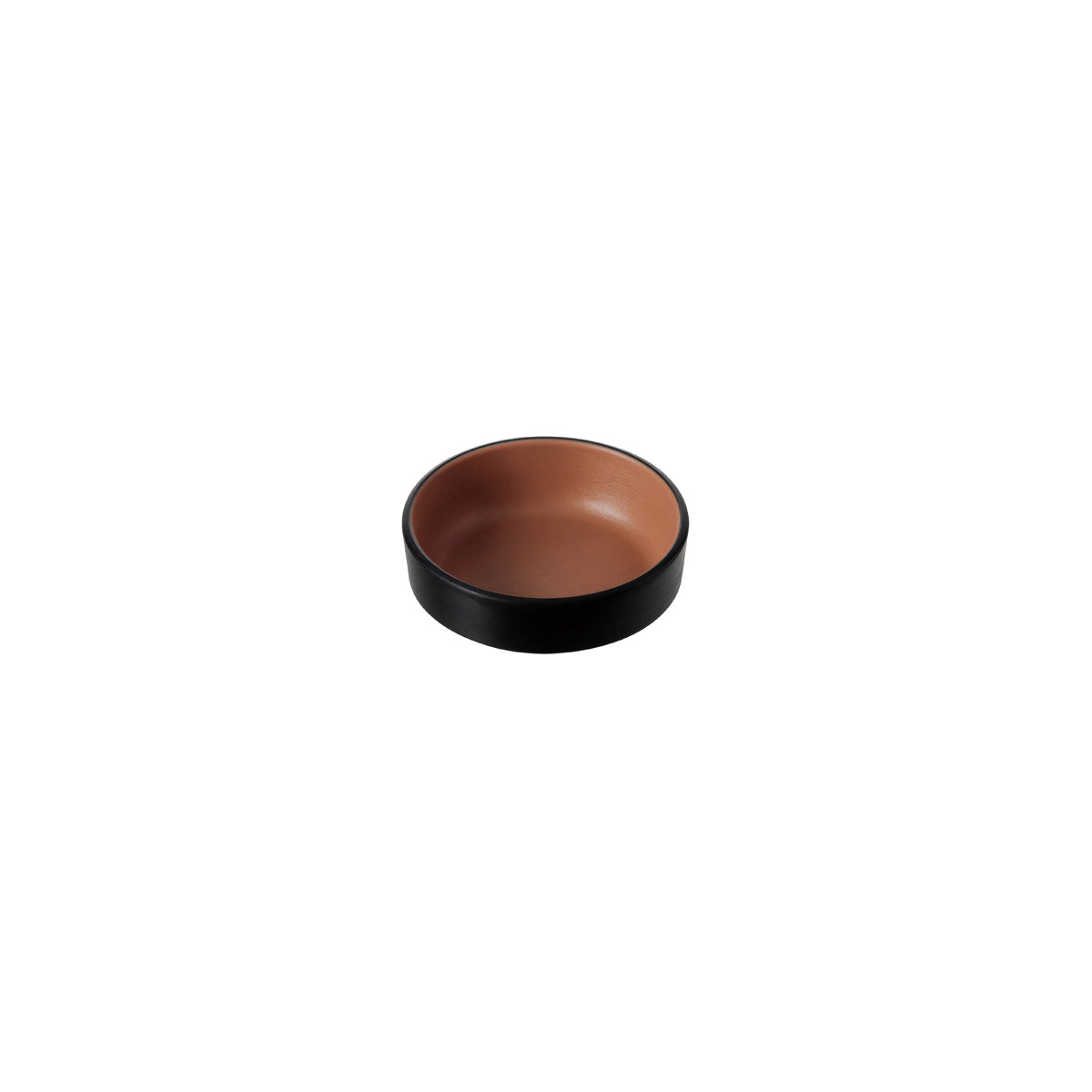 72.828124.BN COU COU Melamine Dual Colour Brown & Black Stackable Sauce Dish 155mm Globe Importers Adelaide Hospitality Supplies