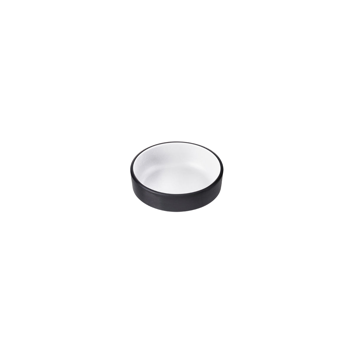 72.828124.W COU COU Melamine Dual Colour White & Black Stackable Sauce Dish 155mm Globe Importers Adelaide Hospitality Supplies