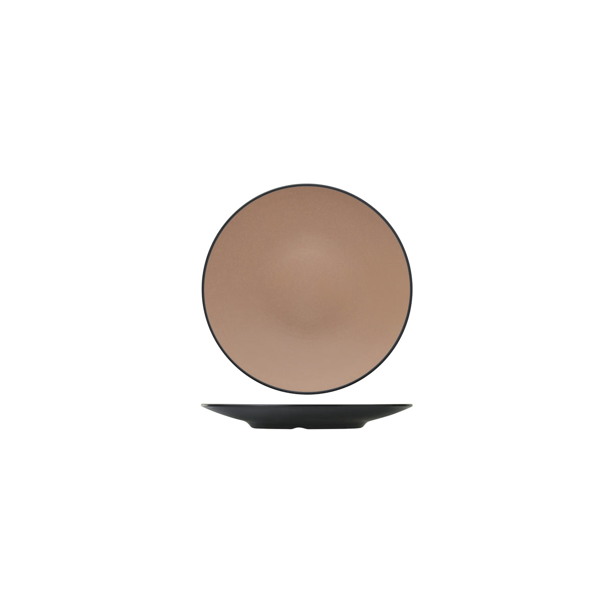 72.828202.BE COU COU Melamine Dual Colour Beige & Black Round Coupe Plate 180mm Globe Importers Adelaide Hospitality Supplies