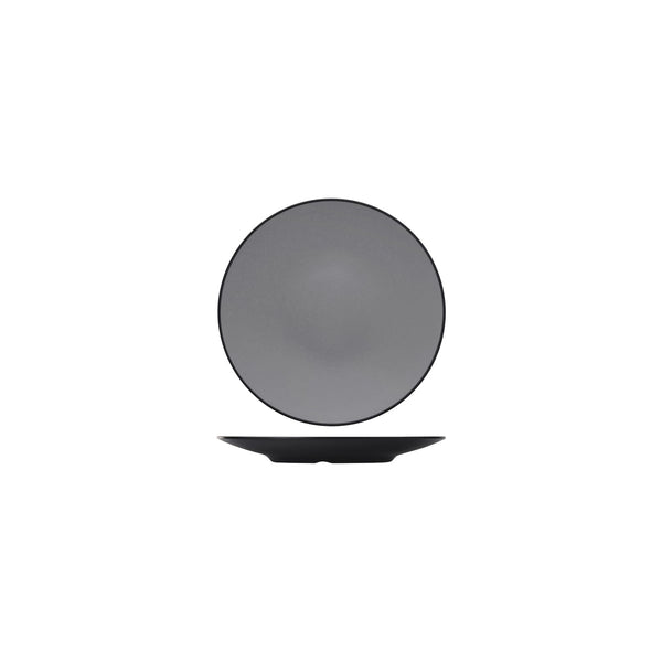 72.828202.G COU COU Melamine Dual Colour Grey & Black Round Coupe Plate 180mm Globe Importers Adelaide Hospitality Supplies