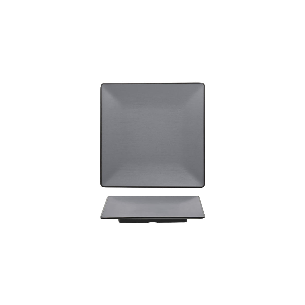 72.828301.G COU COU Melamine Dual Colour Grey & Black Square Plate 175x175mm Globe Importers Adelaide Hospitality Supplies