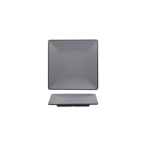 72.828301.G COU COU Melamine Dual Colour Grey & Black Square Plate 175x175mm Globe Importers Adelaide Hospitality Supplies