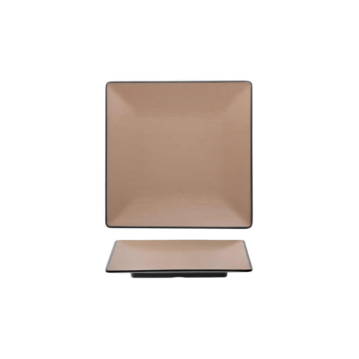 72.828303.BE COU COU Melamine Dual Colour Beige & Black Square Plate 220x220mm Globe Importers Adelaide Hospitality Supplies