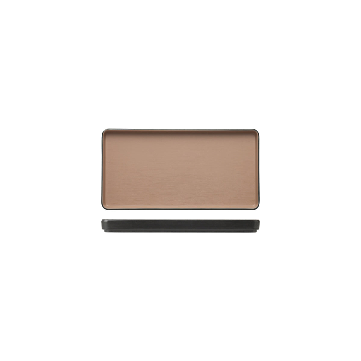 72.828331.BE COU COU Melamine Dual Colour Beige & Black Rectangular Platter 250x120mm Globe Importers Adelaide Hospitality Supplies