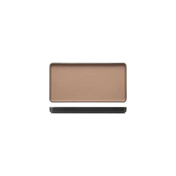 72.828331.BE COU COU Melamine Dual Colour Beige & Black Rectangular Platter 250x120mm Globe Importers Adelaide Hospitality Supplies