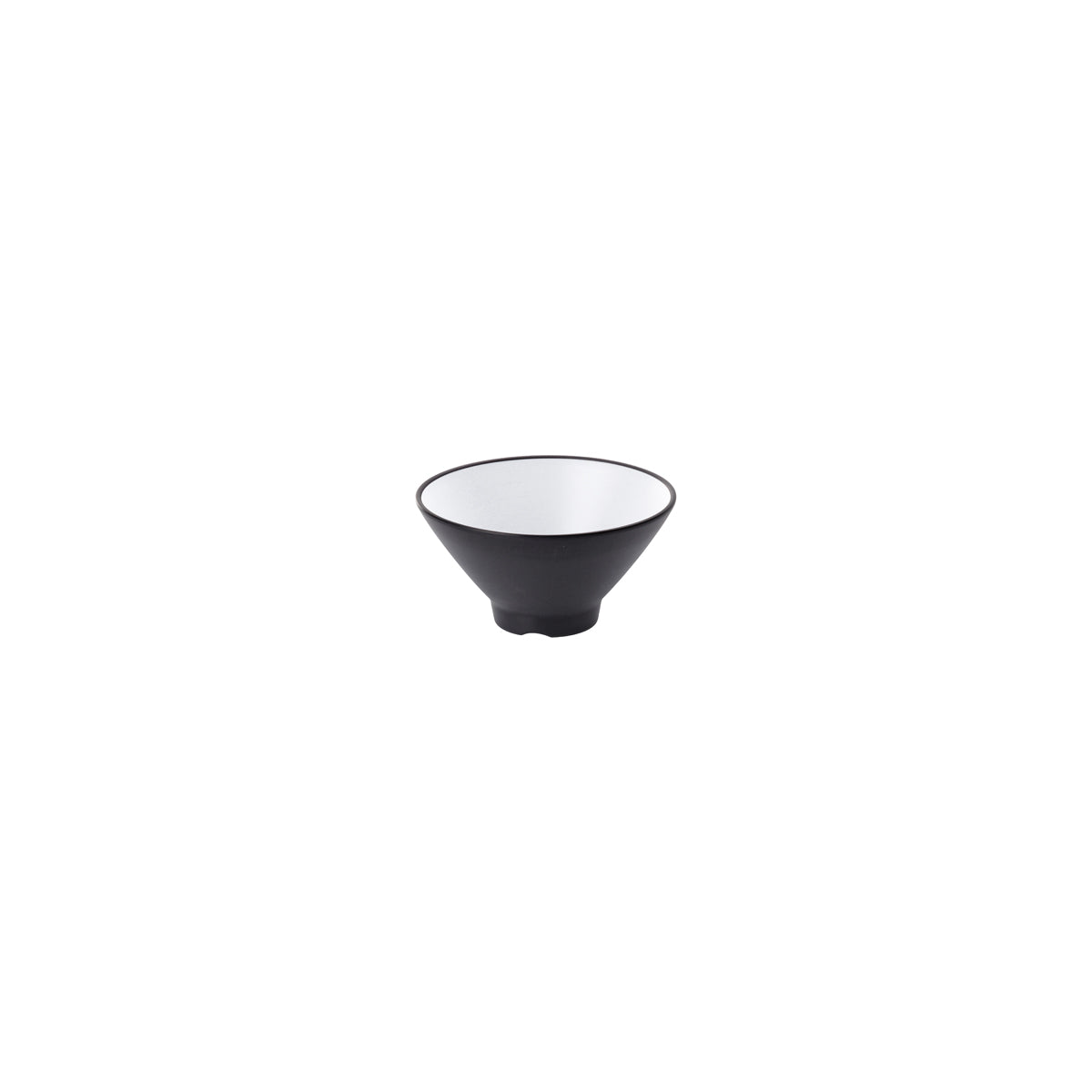 72.828401.W COU COU Melamine Dual Colour White & Black V-Shape Bowl 130mm/400ml Globe Importers Adelaide Hospitality Supplies