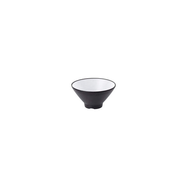 72.828401.W COU COU Melamine Dual Colour White & Black V-Shape Bowl 130mm/400ml Globe Importers Adelaide Hospitality Supplies