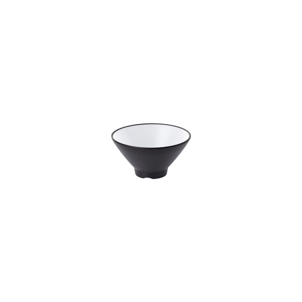 72.828402.W COU COU Melamine Dual Colour White & Black V-Shape Bowl 150mm/550ml Globe Importers Adelaide Hospitality Supplies