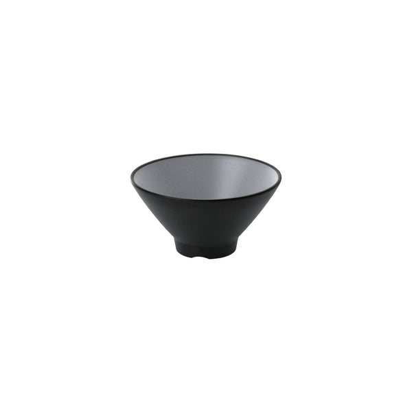 72.828404.G COU COU Melamine Dual Colour Grey & Black V-Shape Bowl 205mm/1.38lt Globe Importers Adelaide Hospitality Supplies