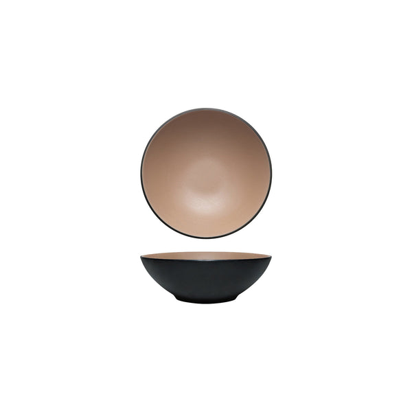 72.828421.BE COU COU Melamine Dual Colour Beige & Black Round Bowl 160mm/560ml Globe Importers Adelaide Hospitality Supplies