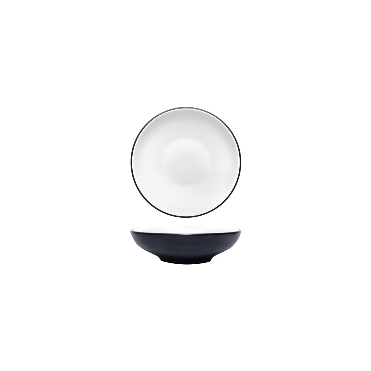 72.828432.W COU COU Melamine Dual Colour White & Black Round Bowl 150mm/320ml Globe Importers Adelaide Hospitality Supplies