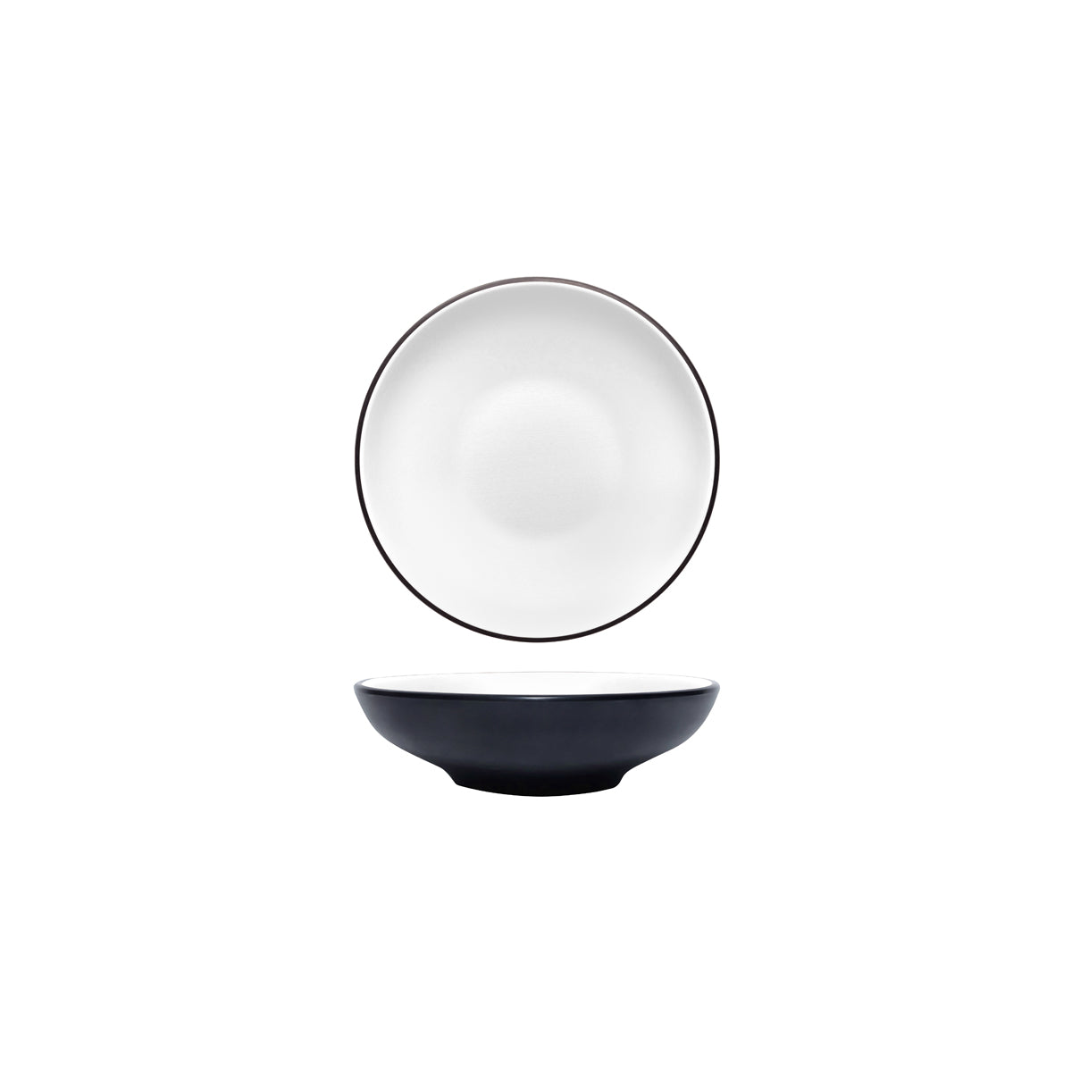 72.828433.W COU COU Melamine Dual Colour White & Black Round Bowl 175mm/500ml Globe Importers Adelaide Hospitality Supplies