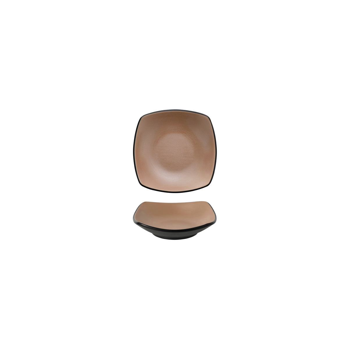 72.828441.BE COU COU Melamine Dual Colour Beige & Black Square Bowl 130x130mm/200ml Globe Importers Adelaide Hospitality Supplies
