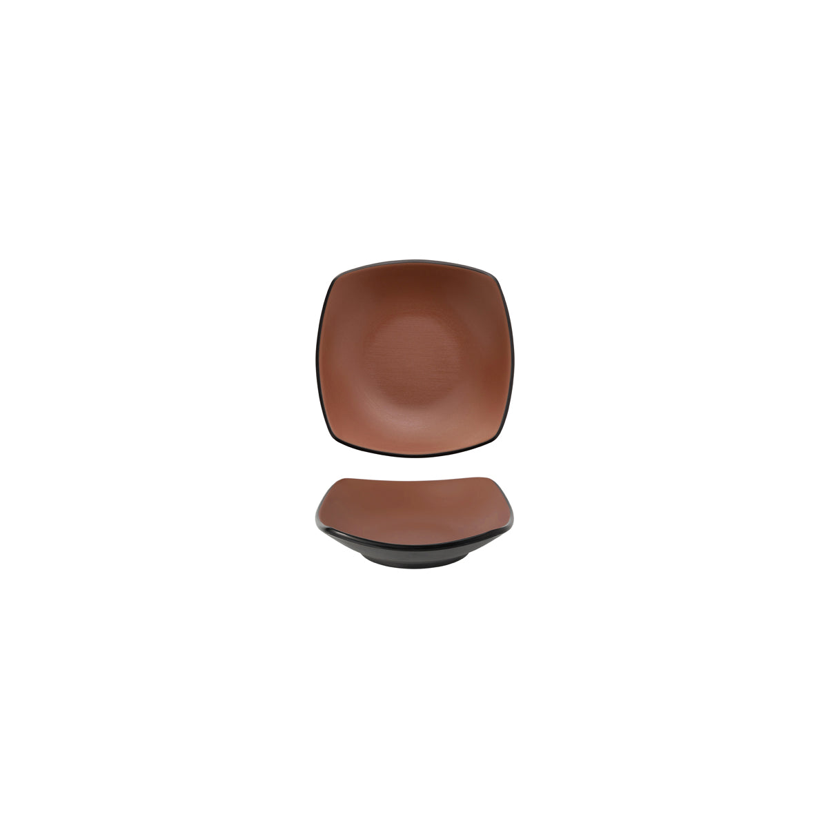 72.828441.BN COU COU Melamine Dual Colour Brown & Black Square Bowl 130x130mm/200ml Globe Importers Adelaide Hospitality Supplies