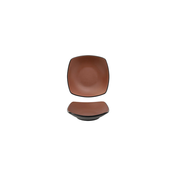 72.828441.BN COU COU Melamine Dual Colour Brown & Black Square Bowl 130x130mm/200ml Globe Importers Adelaide Hospitality Supplies