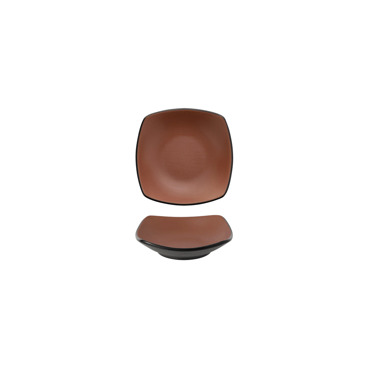 72.828442.BN COU COU Melamine Dual Colour Brown & Black Square Bowl 150x150mm/280ml Globe Importers Adelaide Hospitality Supplies