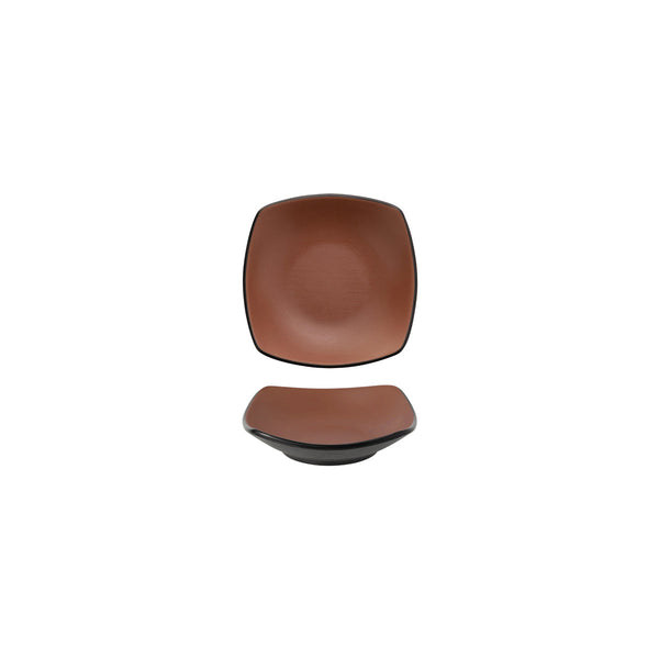 72.828442.BN COU COU Melamine Dual Colour Brown & Black Square Bowl 150x150mm/280ml Globe Importers Adelaide Hospitality Supplies