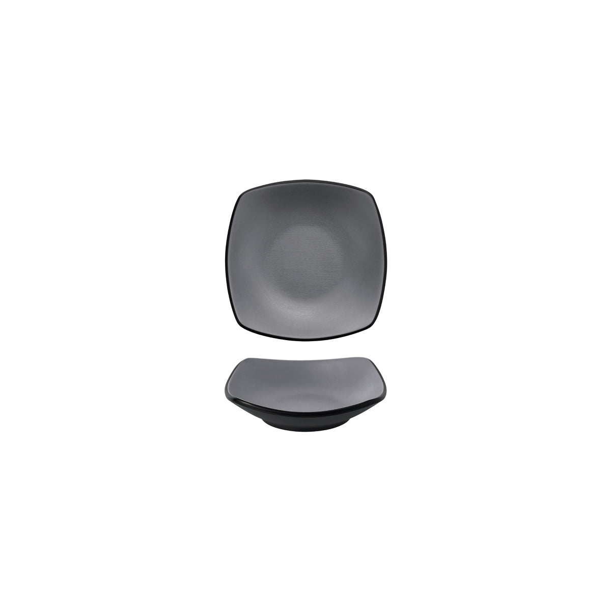 72.828442.G COU COU Melamine Dual Colour Grey & Black Square Bowl 150x150mm/280ml Globe Importers Adelaide Hospitality Supplies