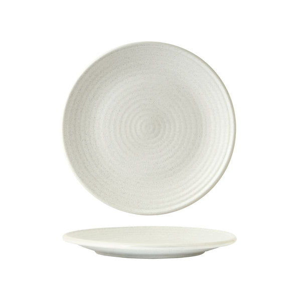 72.90070 Zuma Frost Round Ribbed Plate 210mm Globe Importers Adelaide Hospitality Supplies