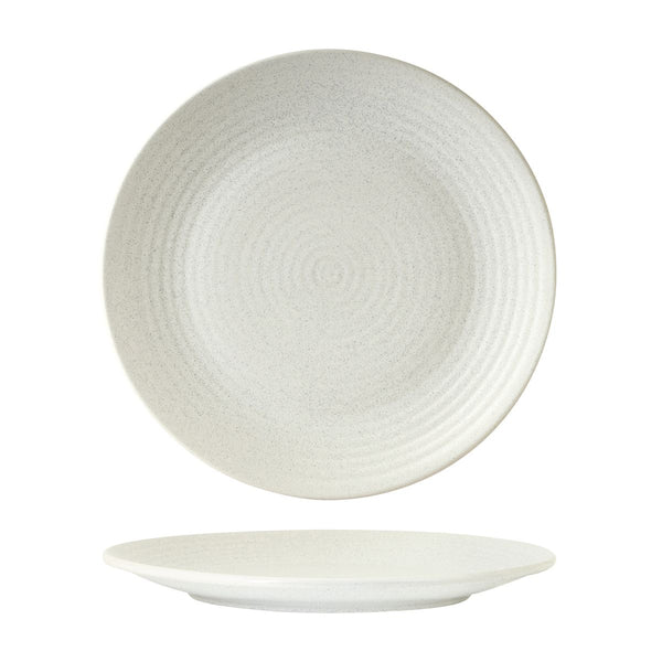 72.90071 Zuma Frost Round Ribbed Plate 265mm Globe Importers Adelaide Hospitality Supplies