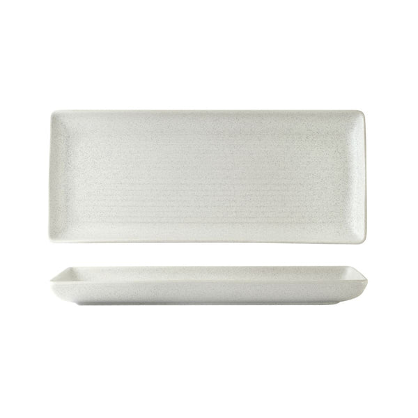 72.90082 Zuma Frost Rectangular Ribbed Platter 335x140mm Globe Importers Adelaide Hospitality Supplies