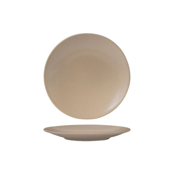 72.90161 Zuma Sand Round Coupe Plate 180mm Globe Importers Adelaide Hospitality Supplies