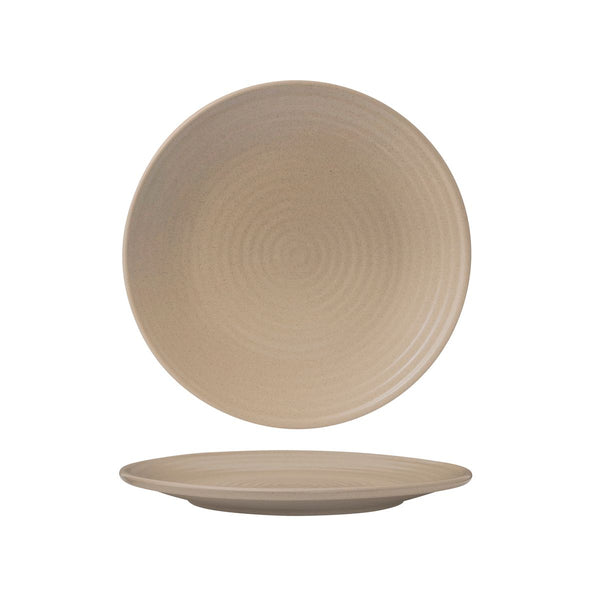 72.90170 Zuma Sand Round Ribbed Plate 210mm Globe Importers Adelaide Hospitality Supplies